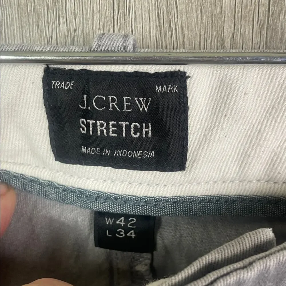 J.Crew 484 Slim-fit stretch gray chino pants men's 42X34